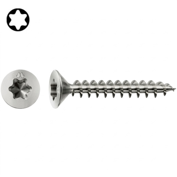 Mustad Vite Panelvit Universale per Legno Testa Svasata Piana (TSP) TORX Chromiting